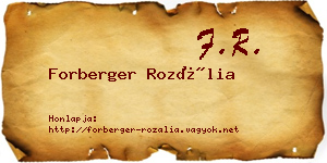 Forberger Rozália névjegykártya